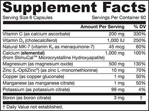 Bone-Up Ingredients List